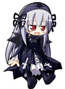 Rating: Safe Score: 0 Tags: 1girl :d artist_request black_dress black_ribbon blush chibi dress frills full_body hairband image lolita_hairband long_hair long_sleeves lowres open_mouth red_eyes rozen_maiden silver_hair simple_background sitting smile solo suigintou very_long_hair white_background wings User: admin