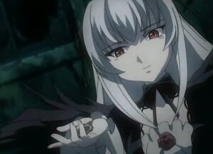 Rating: Safe Score: 0 Tags: 1girl bowtie closed_mouth detached_collar dress image long_hair long_sleeves looking_at_viewer red_eyes ribbon solo suigintou User: admin