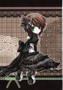 Rating: Safe Score: 0 Tags: 1girl bow brown_hair cross-laced_footwear dress flower frills full_body green_eyes heterochromia image long_sleeves looking_at_viewer red_eyes short_hair smile solo souseiseki striped User: admin