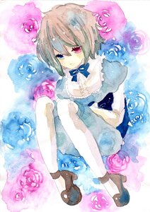 Rating: Safe Score: 0 Tags: 1girl blue_eyes frills heterochromia image juliet_sleeves long_sleeves looking_at_viewer red_eyes short_hair sitting solo souseiseki tatara_kogasa User: admin