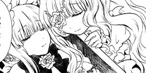 Rating: Safe Score: 0 Tags: 2girls bangs blunt_bangs closed_eyes dress flower frills greyscale image kirakishou long_hair monochrome multiple_girls pair rose shinku smile yuri User: admin