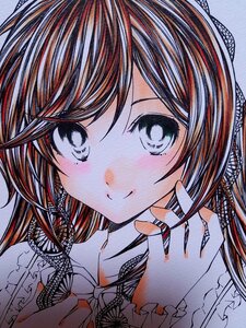 Rating: Safe Score: 0 Tags: 1girl blush close-up closed_mouth frills image looking_at_viewer portrait smile solo suiseiseki traditional_media User: admin