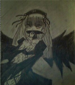 Rating: Safe Score: 0 Tags: 1girl dress hair_ornament hair_ribbon image long_hair looking_at_viewer monochrome ribbon solo suigintou upper_body wings User: admin