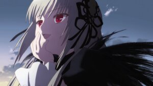 Rating: Safe Score: 0 Tags: 1girl bangs black_ribbon cloud dress frills hairband image long_hair long_sleeves looking_at_viewer outdoors red_eyes ribbon sky solo suigintou User: admin