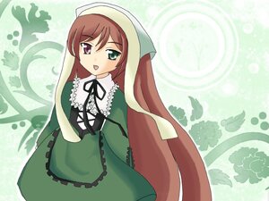 Rating: Safe Score: 0 Tags: 1girl :d brown_hair dress frills green_dress green_eyes head_scarf heterochromia image long_hair long_sleeves looking_at_viewer open_mouth ribbon smile solo suiseiseki very_long_hair User: admin