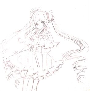 Rating: Safe Score: 0 Tags: 1girl capelet dress image long_hair long_sleeves looking_at_viewer monochrome shinku simple_background solo standing very_long_hair white_background User: admin