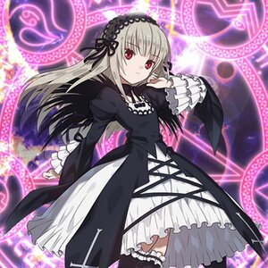 Rating: Safe Score: 0 Tags: 1girl black_dress black_legwear dress frilled_sleeves frills gothic_lolita hairband image lolita_fashion long_hair long_sleeves looking_at_viewer magic_circle red_eyes ribbon silver_hair solo suigintou thighhighs wings User: admin