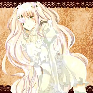 Rating: Safe Score: 0 Tags: 1girl blonde_hair dress eyepatch flower frills hair_flower hair_ornament image kirakishou long_hair pink_hair pink_rose rose solo twintails very_long_hair white_rose yellow_eyes User: admin