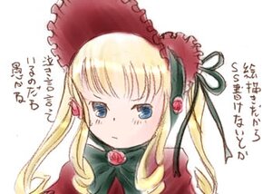 Rating: Safe Score: 0 Tags: 1girl blonde_hair blue_eyes blush bonnet bow bowtie dress green_bow hat image long_hair long_sleeves looking_at_viewer shinku sidelocks simple_background solo twintails white_background User: admin