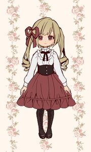 Rating: Safe Score: 0 Tags: 1girl black_legwear blonde_hair flower full_body hair_ribbon image long_hair long_sleeves looking_at_viewer pantyhose ribbon shinku skirt smile solo standing striped striped_legwear twintails vertical-striped_legwear vertical_stripes white_shirt User: admin