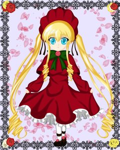 Rating: Safe Score: 0 Tags: 1girl blonde_hair blue_eyes bonnet bow bowtie dress flower full_body green_bow hat image long_hair long_sleeves looking_at_viewer pantyhose petals pink_rose red_dress rose rose_petals shinku shoes sidelocks solo twintails white_legwear User: admin