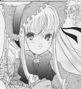 Rating: Safe Score: 0 Tags: 1girl blush dress flower greyscale hat image long_hair long_sleeves looking_at_viewer monochrome rose sad shinku solo tears traditional_media User: admin