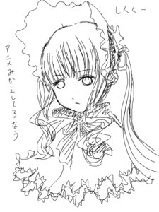 Rating: Safe Score: 0 Tags: 1girl bonnet dress frills greyscale hairband image long_hair long_sleeves looking_at_viewer monochrome shinku simple_background sketch solo suigintou upper_body white_background User: admin