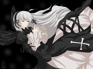 Rating: Safe Score: 0 Tags: 1girl black_dress black_ribbon black_wings dress frilled_sleeves frills hairband image long_hair long_sleeves ribbon silver_hair solo suigintou very_long_hair wings User: admin