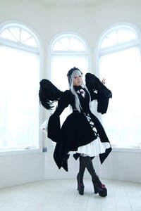 Rating: Safe Score: 0 Tags: boots dress gothic gothic_lolita indoors lolita_fashion long_sleeves solo standing suigintou window User: admin