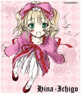 Rating: Safe Score: 0 Tags: 1girl :d argyle argyle_background blonde_hair blush bow checkered checkered_background checkered_floor dress full_body green_eyes hina_ichigo hinaichigo image long_sleeves looking_at_viewer open_mouth pink_background pink_bow pink_dress puffy_sleeves red_footwear ribbon smile solo User: admin