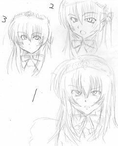 Rating: Safe Score: 0 Tags: 1girl akemi_homura black_hair blush face greyscale image long_hair looking_at_viewer monochrome open_mouth ribbon simple_background sketch solo suigintou upper_body white_background User: admin