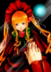 Rating: Safe Score: 0 Tags: 1girl blonde_hair blue_eyes bonnet bow bowtie dress drill_hair flower green_bow image long_hair long_sleeves looking_at_viewer red_dress red_flower red_rose rose shinku sidelocks solo solo_focus twin_drills twintails User: admin