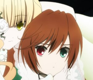 Rating: Safe Score: 0 Tags: 1boy 2girls bangs blonde_hair brown_hair flower green_eyes heterochromia image kirakishou multiple_girls pair red_eyes rose short_hair striped suiseiseki white_flower white_rose User: admin