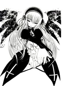 Rating: Safe Score: 0 Tags: 1girl auto_tagged dress frills greyscale hairband image long_hair long_sleeves looking_at_viewer monochrome solo suigintou very_long_hair wings User: admin