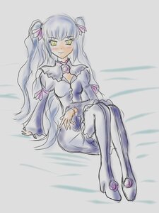 Rating: Safe Score: 0 Tags: 1girl barasuishou blush dress hair_ribbon image long_hair long_sleeves ribbon sitting sketch solo thighhighs two_side_up very_long_hair yellow_eyes User: admin