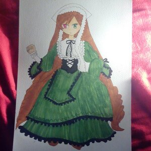 Rating: Safe Score: 0 Tags: 1girl bangs brown_hair closed_mouth dress frills full_body green_dress green_eyes heterochromia image long_hair long_sleeves looking_at_viewer red_eyes ribbon solo standing suiseiseki very_long_hair User: admin