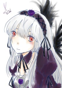 Rating: Safe Score: 0 Tags: 1girl bangs black_ribbon blush closed_mouth dress eyebrows_visible_through_hair flower hairband image long_hair long_sleeves looking_at_viewer neck_ribbon puffy_sleeves red_eyes red_flower red_rose ribbon rose signature silver_hair simple_background solo suigintou upper_body white_background User: admin