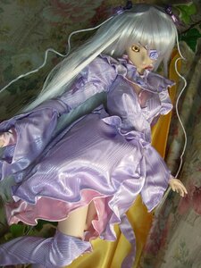 Rating: Safe Score: 0 Tags: 1girl barasuishou doll dress eyepatch flower frills long_hair long_sleeves rose solo thighhighs yellow_eyes User: admin