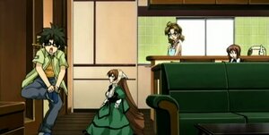 Rating: Safe Score: 0 Tags: apron brown_hair dress glasses green_dress human indoors long_hair multiple multiple_girls sakurada_jun sakurada_nori screenshot short_hair sitting smile souseiseki standing suiseiseki table tagme very_long_hair User: admin