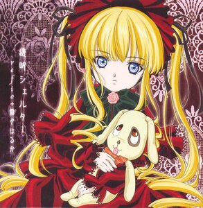 Rating: Safe Score: 0 Tags: 1girl blonde_hair blue_eyes bow dress drill_hair flower image long_hair looking_at_viewer pink_rose red_dress rose shinku sidelocks solo twintails User: admin