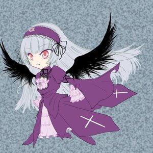 Rating: Safe Score: 0 Tags: 1girl bangs black_wings detached_collar dress flower frills full_body hairband image long_hair long_sleeves looking_at_viewer silver_hair smile solo suigintou wings User: admin