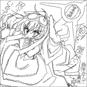 Rating: Safe Score: 0 Tags: 1girl crescent dress frills goggles goggles_on_head greyscale image long_hair long_sleeves monochrome oekaki solo suiseiseki User: admin
