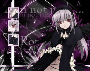 Rating: Safe Score: 3 Tags: 1girl auto_tagged black_wings dress frills hairband image lolita_hairband long_hair long_sleeves looking_at_viewer multiple_girls red_eyes silver_hair solo suigintou wings User: admin