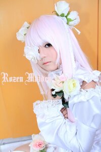 Rating: Safe Score: 0 Tags: 1girl bangs dress flower hair_ornament kirakishou lips long_hair rose solo white_flower white_hair white_rose User: admin