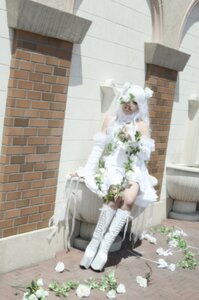 Rating: Safe Score: 0 Tags: 1girl bouquet bridal_veil dress flower gloves kirakishou sitting solo veil wedding_dress white_dress white_flower white_rose User: admin