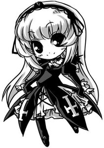 Rating: Safe Score: 0 Tags: 1girl blush chibi closed_mouth dress frills full_body greyscale hairband image long_hair long_sleeves looking_at_viewer monochrome simple_background smile solo standing suigintou very_long_hair white_background User: admin