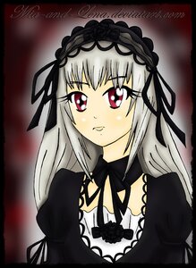 Rating: Safe Score: 0 Tags: 1girl black_border black_dress black_ribbon border closed_mouth detached_collar dress flower hairband image letterboxed long_hair long_sleeves looking_at_viewer puffy_sleeves red_eyes ribbon rose silver_hair simple_background solo suigintou upper_body User: admin