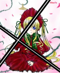 Rating: Safe Score: 0 Tags: 1girl blonde_hair blue_eyes blurry blurry_foreground bow bowtie depth_of_field dress flower green_bow green_neckwear image long_hair long_sleeves looking_at_viewer motion_blur petals red_dress shinku sidelocks solo twintails User: admin