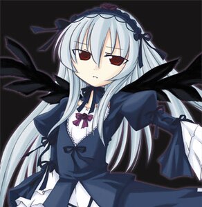 Rating: Safe Score: 0 Tags: 1girl black_background black_dress black_wings detached_collar dress expressionless flower frills hairband image lolita_hairband long_hair long_sleeves looking_at_viewer puffy_sleeves red_eyes ribbon silver_hair simple_background solo suigintou upper_body wings User: admin