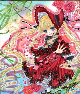 Rating: Safe Score: 0 Tags: 1girl blonde_hair blue_eyes bonnet bow dress drill_hair flower frills image lolita_fashion long_hair long_sleeves looking_at_viewer marker_(medium) petals pink_flower pink_rose red_dress red_flower red_rose rose rose_petals shinku smile solo traditional_media twin_drills twintails very_long_hair User: admin