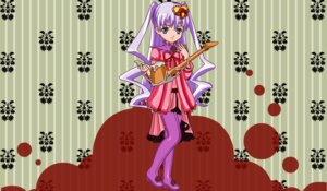 Rating: Safe Score: 0 Tags: 1girl auto_tagged blue_eyes bow costume_switch dress hair_ornament image long_hair purple_hair solo striped striped_background thighhighs twintails vertical_stripes User: admin