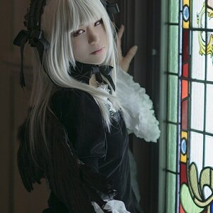 Rating: Safe Score: 0 Tags: 1girl bangs black_dress closed_mouth dress gothic_lolita lace lips lolita_fashion long_hair long_sleeves looking_at_viewer ribbon solo suigintou white_hair User: admin