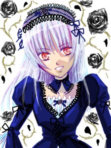Rating: Safe Score: 0 Tags: 1girl blue_rose cross-laced_clothes dress flower frills image long_hair long_sleeves looking_at_viewer puffy_sleeves purple_rose rose solo suigintou upper_body white_background User: admin