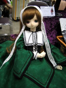 Rating: Safe Score: 0 Tags: 1girl bangs blurry brown_hair doll dress frills green_dress lace long_hair long_sleeves looking_at_viewer sitting solo suiseiseki very_long_hair User: admin