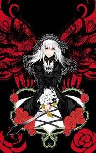 Rating: Safe Score: 0 Tags: 1girl black_dress dress flower frills gothic_lolita hairband image lolita_fashion lolita_hairband long_hair long_sleeves looking_at_viewer red_eyes red_flower red_rose rose silver_hair solo suigintou thorns wings User: admin