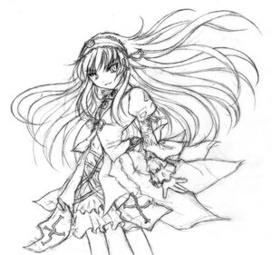 Rating: Safe Score: 0 Tags: 1girl dress floating_hair frills greyscale hairband image lolita_hairband long_hair long_sleeves looking_at_viewer monochrome puffy_sleeves ribbon simple_background solo suigintou traditional_media very_long_hair white_background User: admin
