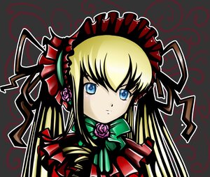 Rating: Safe Score: 0 Tags: 1girl blonde_hair blue_eyes bonnet bow bowtie flower frills image long_hair looking_at_viewer pink_flower pink_rose rose shinku sidelocks solo twintails User: admin