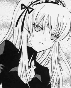 Rating: Safe Score: 0 Tags: 1girl bangs closed_mouth dress eyebrows_visible_through_hair frown greyscale hair_ribbon hairband image long_hair looking_at_viewer monochrome ribbon solo suigintou upper_body User: admin
