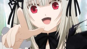 Rating: Safe Score: 0 Tags: 1girl :d black_ribbon detached_collar dress hair_ribbon image long_hair looking_at_viewer open_mouth red_eyes ribbon silver_hair smile solo suigintou User: admin