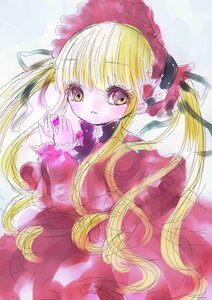 Rating: Safe Score: 0 Tags: 1girl bangs blonde_hair dress eyebrows_visible_through_hair frills image long_hair long_sleeves looking_at_viewer red_dress shinku solo twintails User: admin